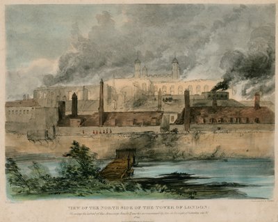Brand in de Tower of London, 1841 door English School
