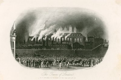 Brand in de Tower of London, 1841 door English School