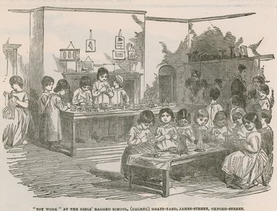 Speelgoedwerk in de meisjesschool, (Camel) Grays Yard, James Street, Oxford Street door English School
