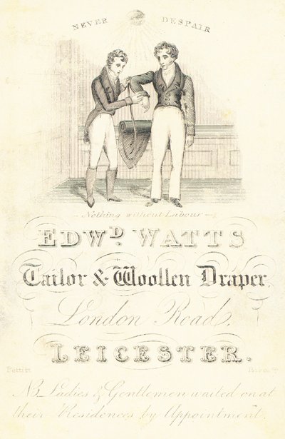 Handelskaart, Edward Watts door English School