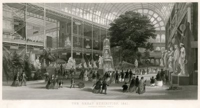 Transept Kijkend naar het Noorden, Grote Tentoonstelling, 1851 door English School