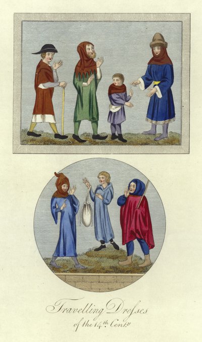 Reiskleding van de 14e eeuw door English School