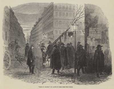 "Vrijheidsboom," omgehakt in Parijs (gravure) door English School
