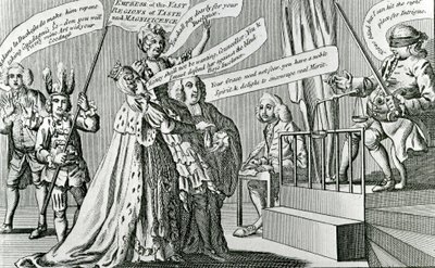 Het proces van de soevereine keizerin van de uitgestrekte gebieden van smaak, 1771 door English School