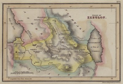 Stam van Zebulon (gekleurde gravure) door English School