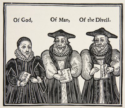 Triple Episcopacie, satire door de Puriteinse Partij van Laud en de Hofbisschoppen, uit een traktaat van 1641 door English School