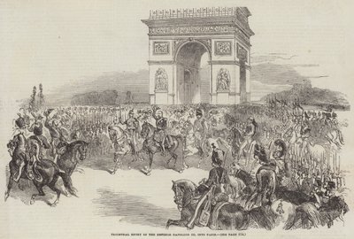 Triomfantelijke intocht van keizer Napoleon III in Parijs door English School