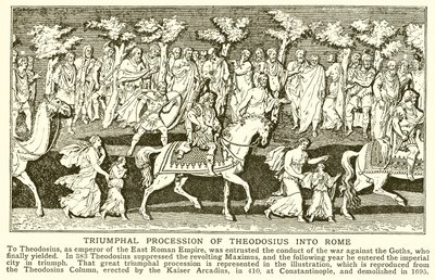 Triomftocht van Theodosius in Rome door English School