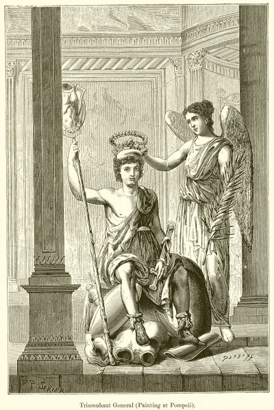 Triomferende generaal (schilderij in Pompeii) door English School