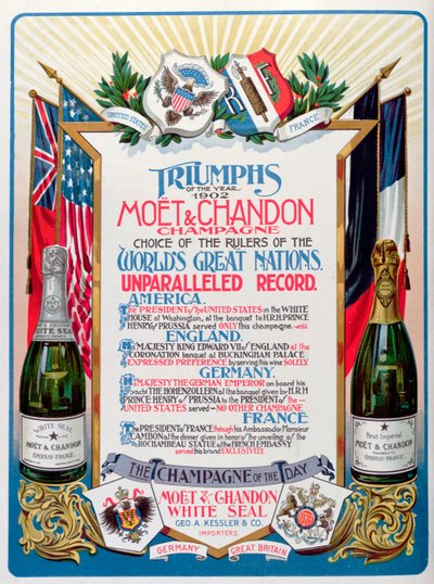 Triomfen van het jaar 1902, Moet  Chandon Champagne, keuze van de heersers van 