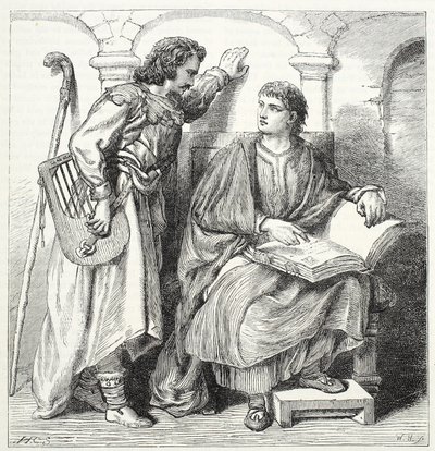 Troubadour en Barbe, illustratie uit The History of Protestantism door James Aitken Wylie (1808-1890), gepubliceerd 1878 door English School