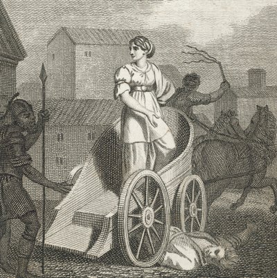 Tullia rijdt over het dode lichaam van haar vader door English School