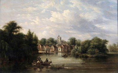 Twickenham Church, de Oever en Eel Pie Island, Middlesex, na 1713 door English School