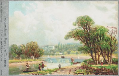 Twickenham Ferry aan de Theems door English School
