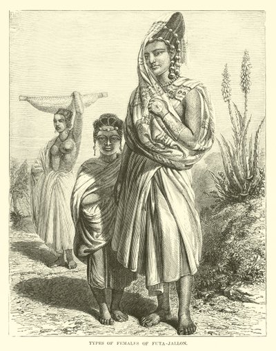 Typen van vrouwen van Futa-Jallon door English School