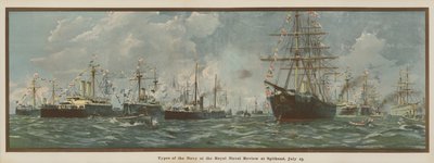 Typen van de marine bij de Royal Naval Review in Spithead, 23 juli door English School