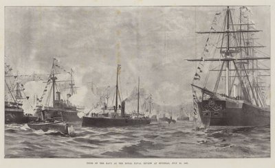 Typen van de Marine bij de Koninklijke Marine Review in Spithead, 23 juli 1887 door English School