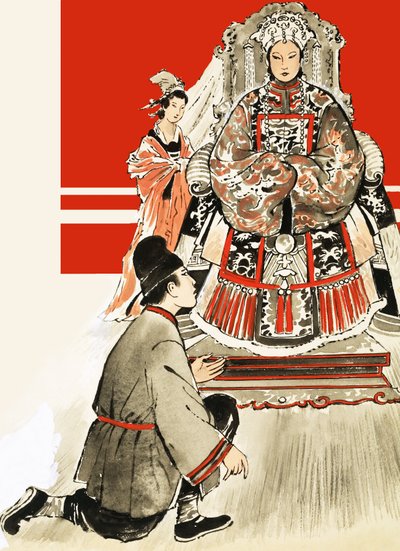 Ongeïdentificeerde Japanse man voor vrouwelijke koninklijke door English School
