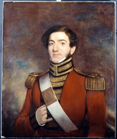 Niet-geïdentificeerde officier, 32e Regiment (Bengalen) Inheemse Infanterie, ca.1828 door English School