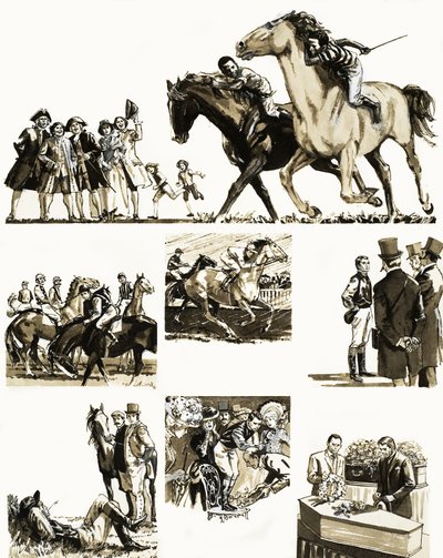 Ongeïdentificeerd verhaal van een jockey door English School