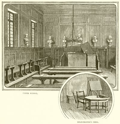 Bovenbouw. Bureau van de hoofdmeester door English School