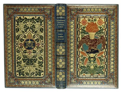 Boven- en onderomslagen, met adelaar, fakkel, hart, weegschaal en bloemmotieven, 1820 door English School