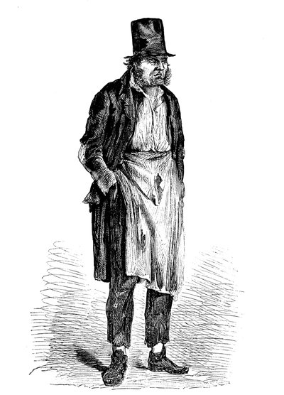 Zwerver uit de opvang in Playhouse Yard, Cripplegate door English School