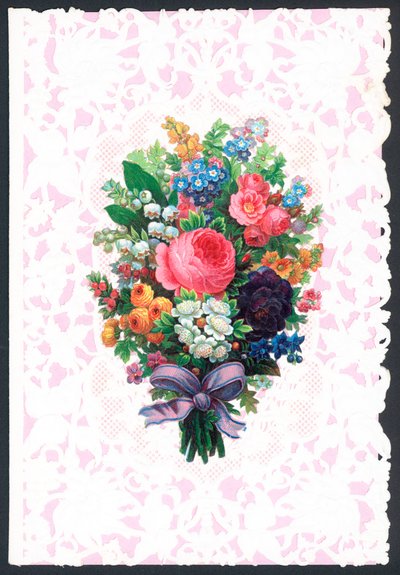 Valentijnskaart met bloemen door English School