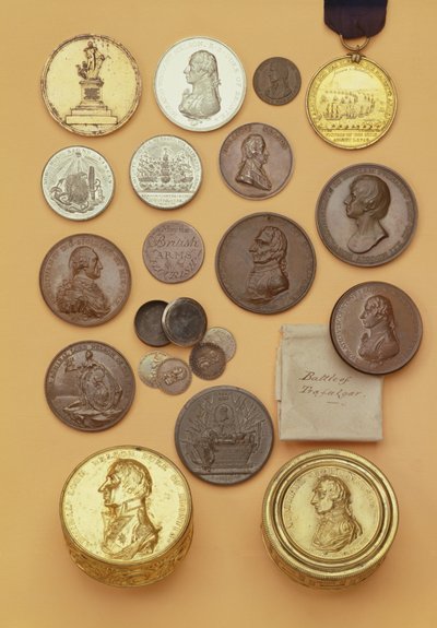 Verschillende medailles met betrekking tot admiraal Lord Nelson, 1798-1805 door English School
