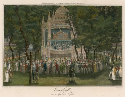 Vauxhall Gardens, Londen, op een gala-avond door English School