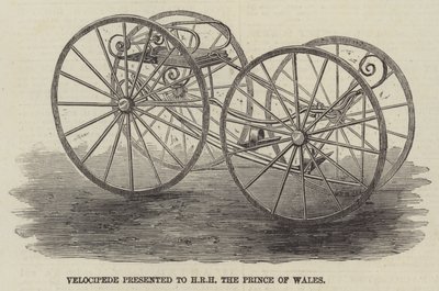 Velocipede aangeboden aan HRH de Prins van Wales door English School