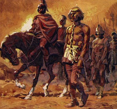 Vercingetorix trok zijn mooiste wapenrusting aan en gaf zich over door English School