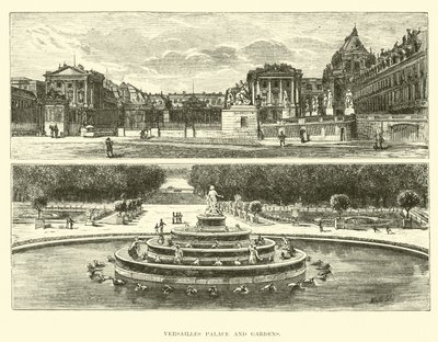 Paleis en tuinen van Versailles door English School