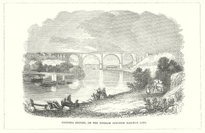Victoria Bridge, op de Durham Junction Railway Line (gravure) door English School