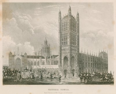 Victoria Tower, Palace of Westminster, Londen door English School