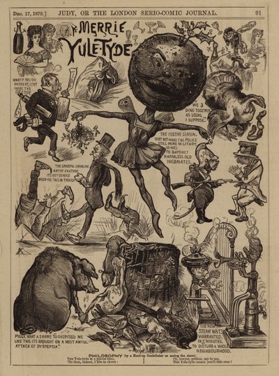 Victoriaanse Kerstmis (gravure) door English School