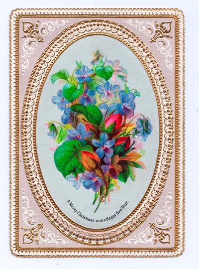 Victoriaanse kerstkaart, c.1880 door English School