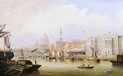 Uitzicht over de Theems met Blackfriars en St. Paul