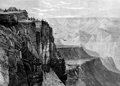 Uitzicht vanaf een punt nabij het Koningshuis, uit De Britse expeditie naar Abessinië, 1868 door English School