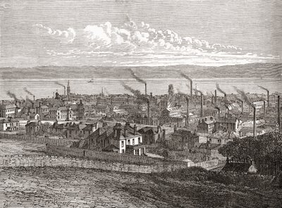 Uitzicht op Dundee, Schotland, uit 