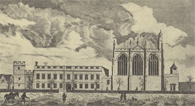 Gezicht op Eaton College in Buckinghamshire, 1779 (gravure) door English School