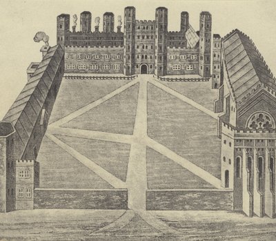 Gezicht op Eton, ca. 1622 (gravure) door English School