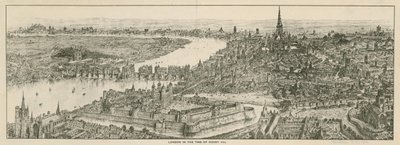 Uitzicht op Londen in de tijd van koning Hendrik VIII door English School