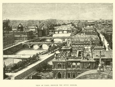 Uitzicht op Parijs, met de zeven bruggen door English School