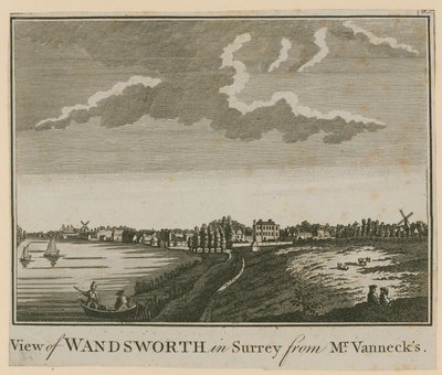 Uitzicht op Wandsworth in Surrey vanaf Mr Vannecks door English School