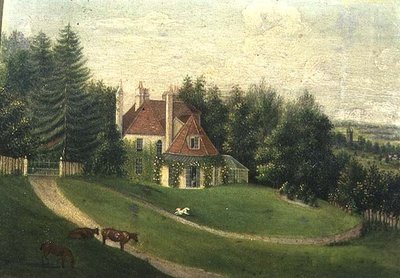 Uitzicht op een huis en een tuin door English School