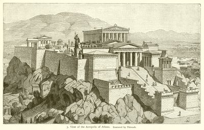 Uitzicht op de Akropolis van Athene door English School