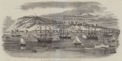 Uitzicht op de stad, citadel en haven van Quebec, Noord-Amerika door English School