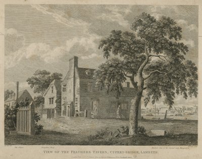 Uitzicht op de Feathers Tavern, Cupers Bridge, Lambeth door English School