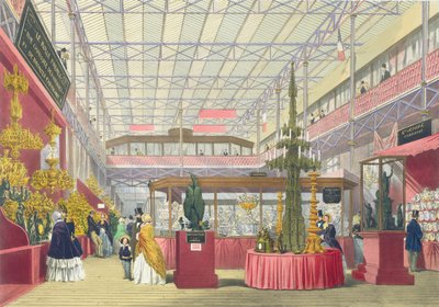 Uitzicht op de Franse sectie van de Grote Tentoonstelling van 1851, uit Dickinsons Comprehensive Pictures door English School